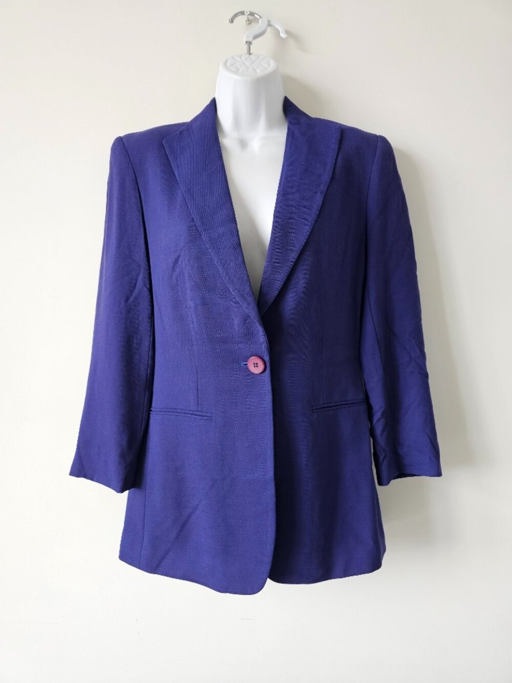 BIBA Wool Royal Blue 1 Button Jacket Blazer 38